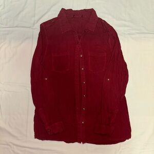Burgundy flannel button down